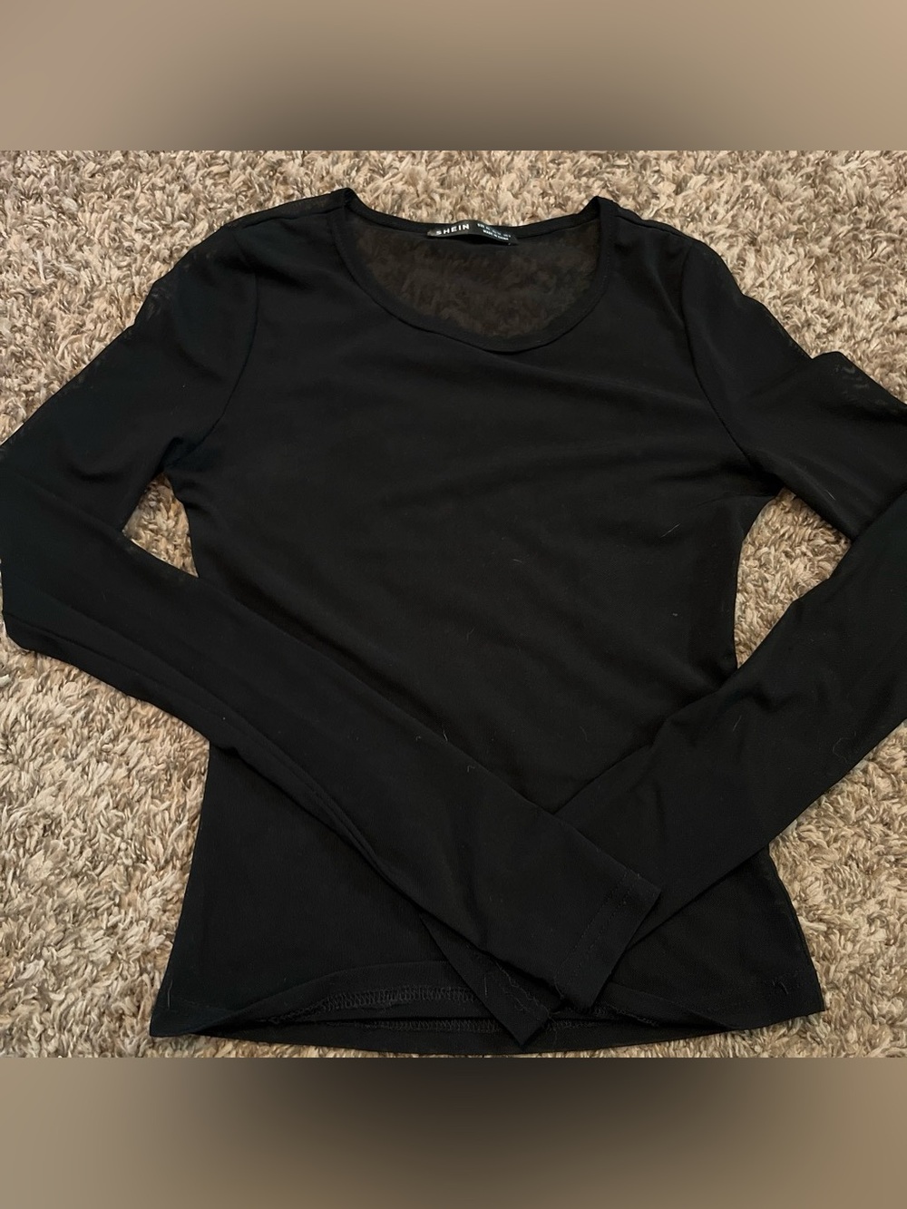 Mesh Long-Sleeve black Top